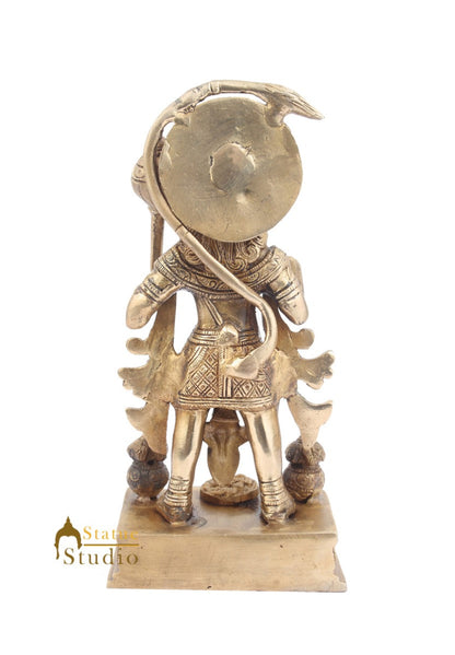 Brass Standing Hanuman Idol For Home Decor Showpiece 10" by vendor-unknown - Hindu Gods (View 4)
