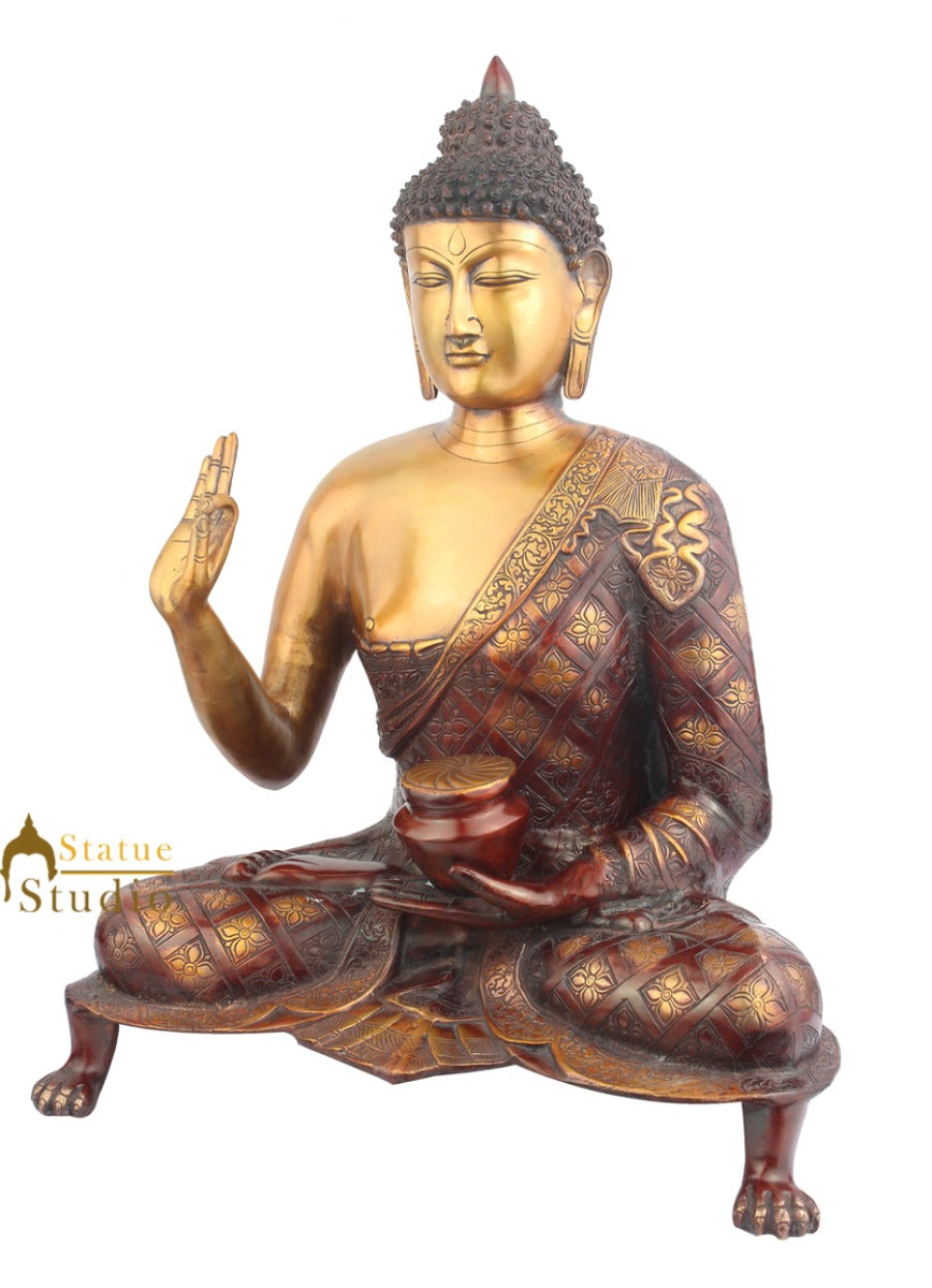 Nepali Buddhist Deity Lord Buddha Blessing Vastu Fengshui Décor Large Statue 26" - Image 3