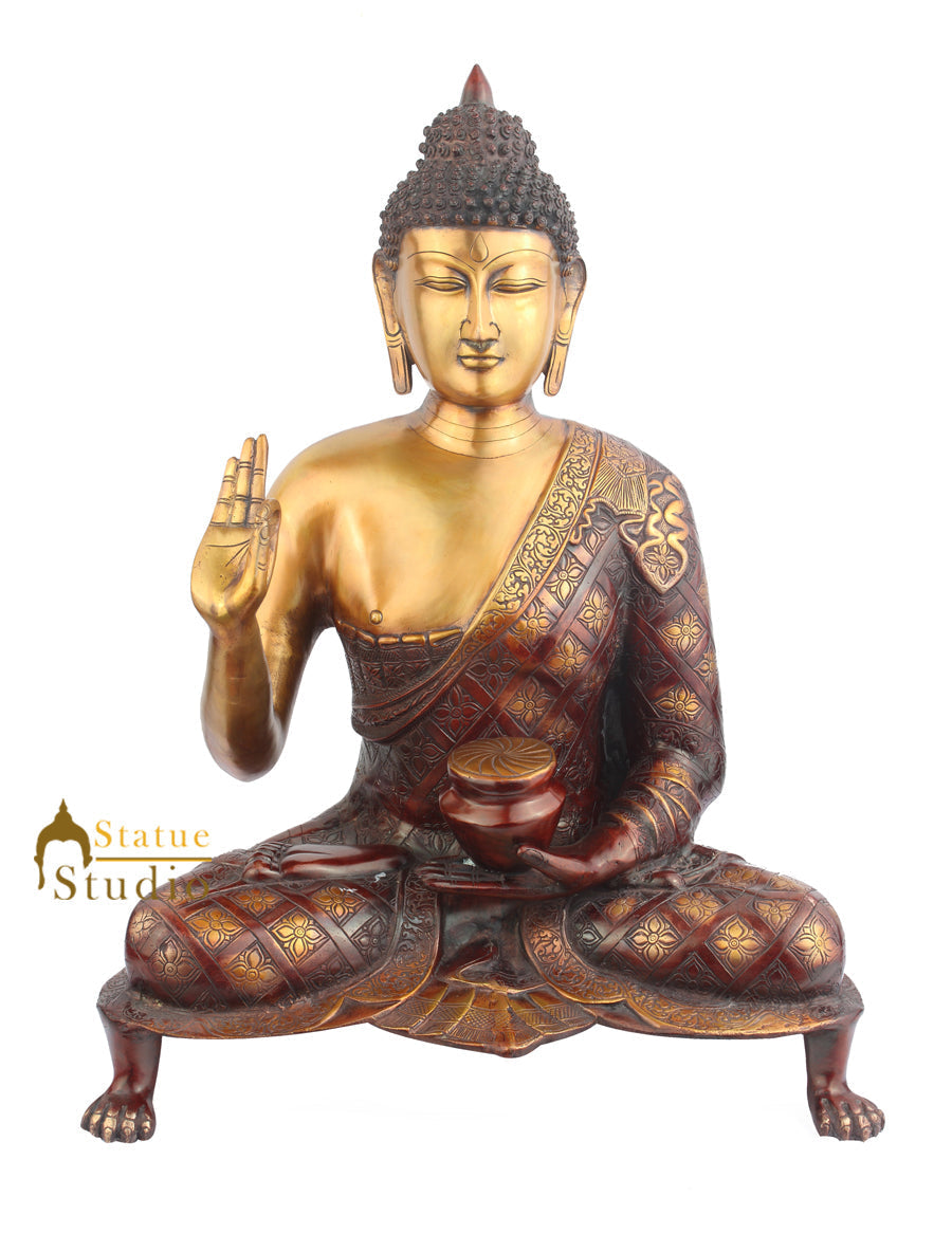 Nepali Buddhist Deity Lord Buddha Blessing Vastu Fengshui Décor Large Statue 26" - Image 2