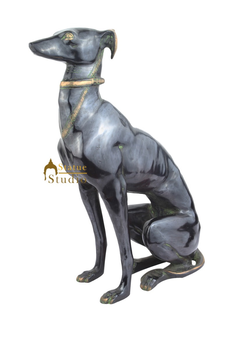Brass Animal Handicraft Home Garden Décor Dog Sitting Large Sculpture 2 Feet - Image 2