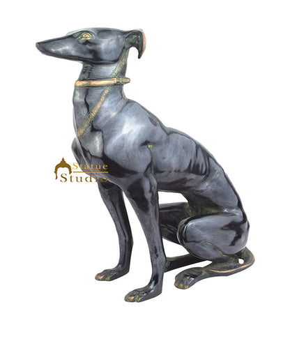 Brass Animal Handicraft Home Garden Décor Dog Sitting Large Sculpture 2 Feet by vendor-unknown - Decor