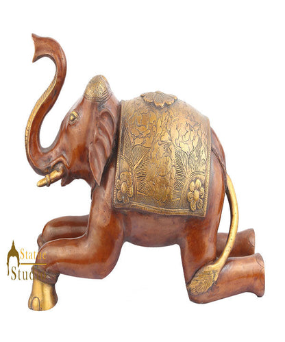 Brass Animal Handicraft Home Garden Décor Elephant Large Sculpture 2 Feet by vendor-unknown - Decor