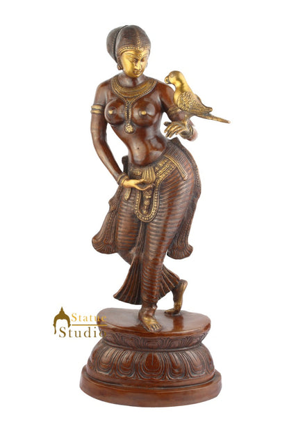 Indian Handicraft Home Room Decor Lady With Bird In Hand Showpiece Large 33" by vendor-unknown - Decor (View 2)