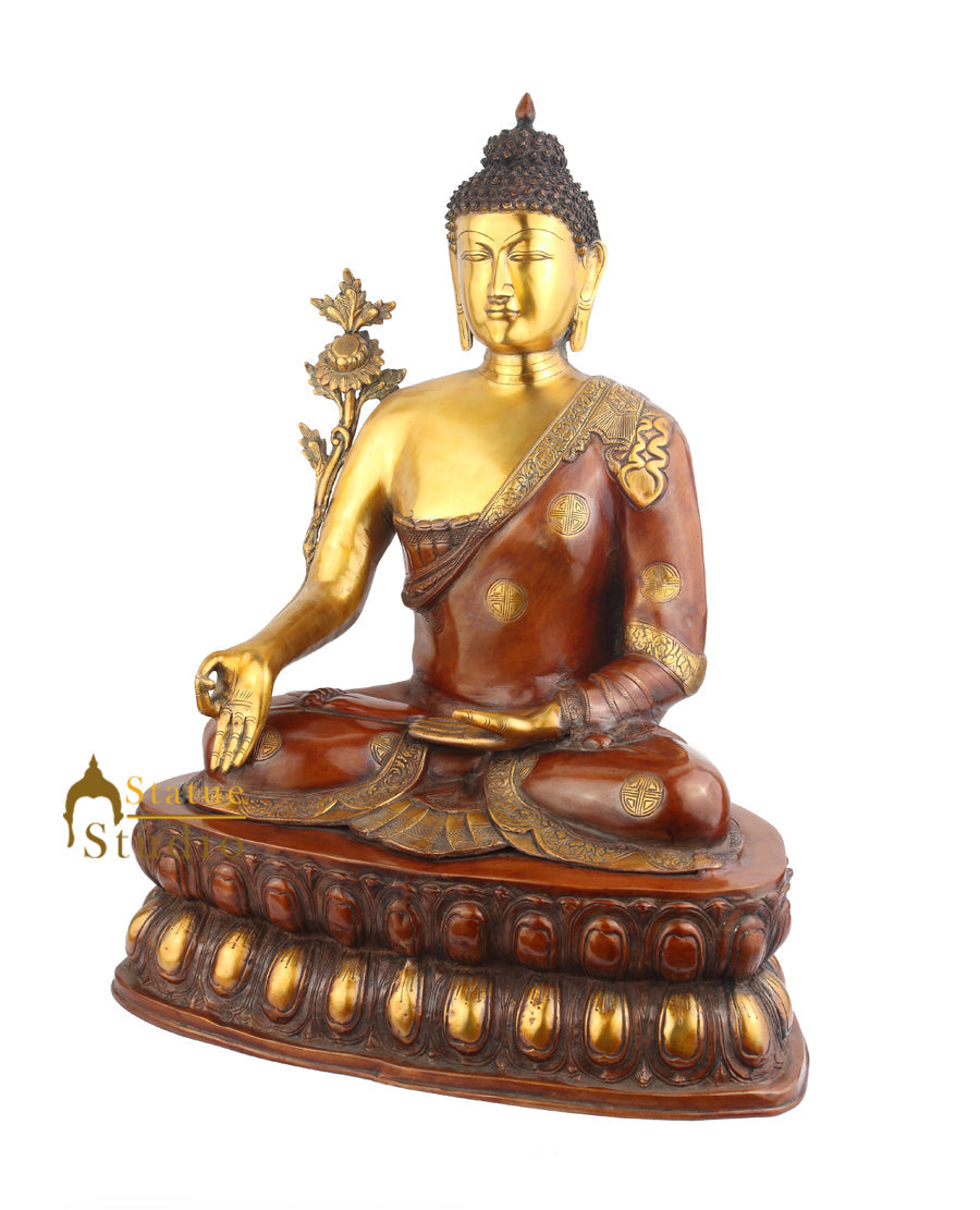 Big Brass Antique Indian Lord Shakyamuni Buddha Décor For Home 32" - Image 3