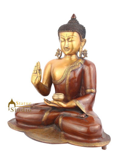 Big Brass Home Garden Décor Bodhisattva Kundal Buddha Gifting Sculpture 21" by vendor-unknown - Buddha (View 3)