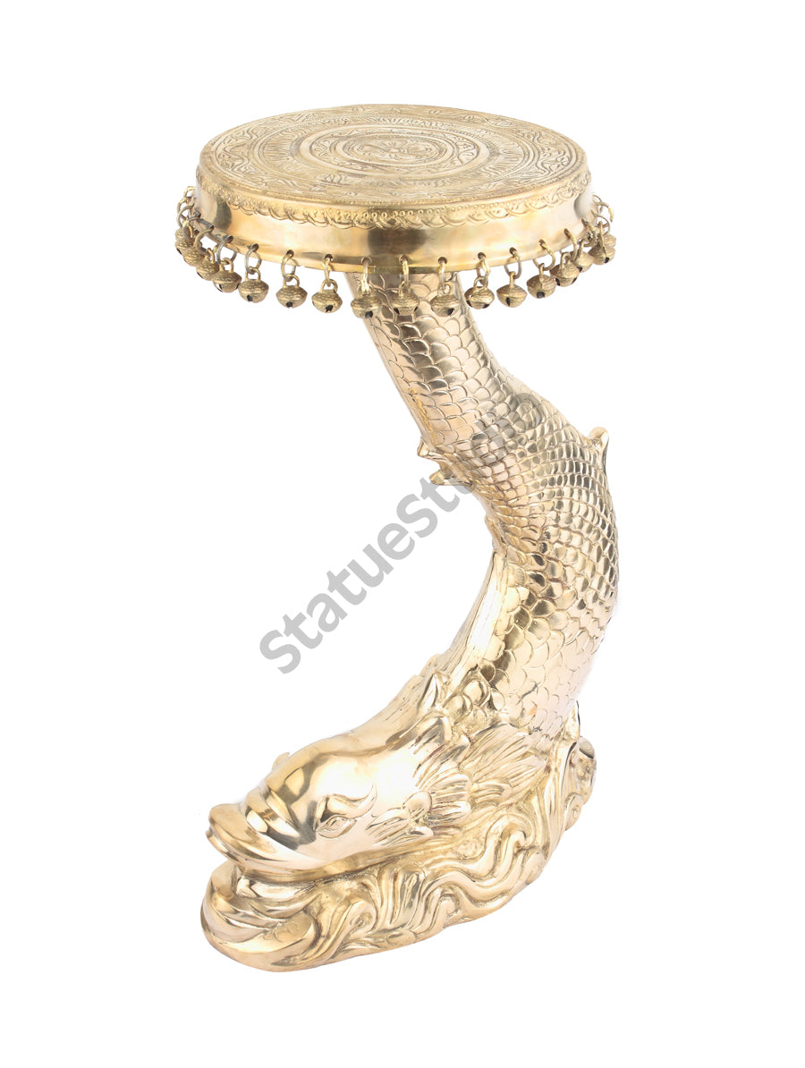 Big Exclusive Home Garden Vastu Fengshui Decorative Fish Design Side Table 20"