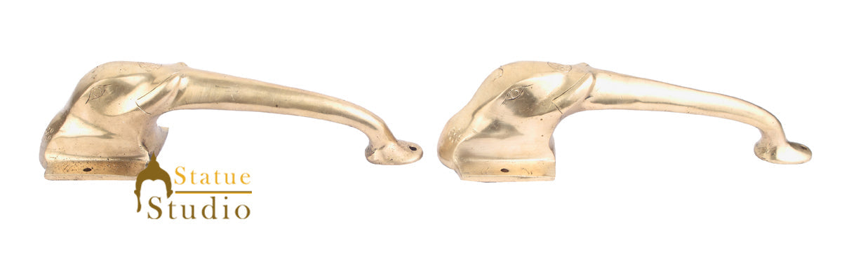 Brass Handicraft Home Decorative Elephant Design Door Handle Pair 11" - Image 4