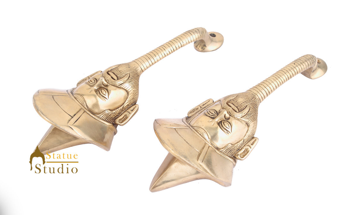 Brass Handicraft Home Decorative Gentleman Design Door Handle Pair 10" - Image 3