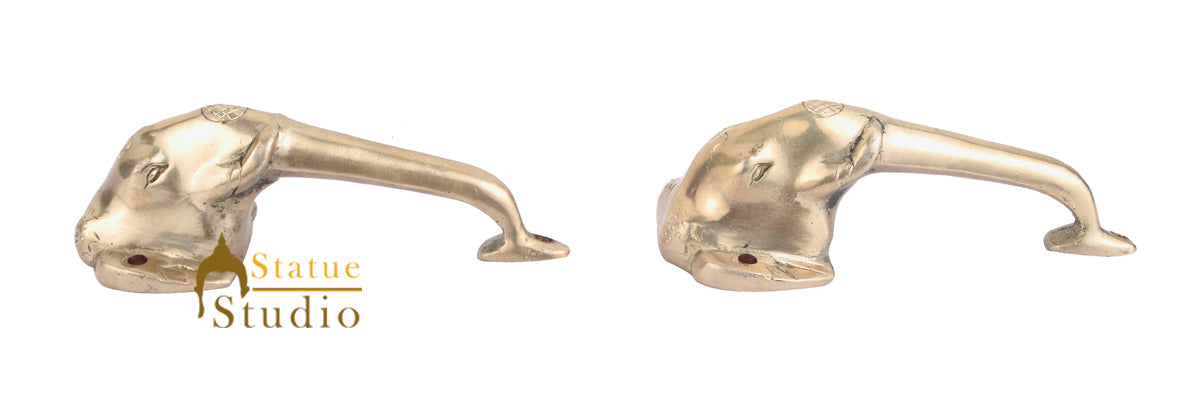Brass Handicraft Home Decorative Elephant Design Small Door Handle Pair 6" - Image 4