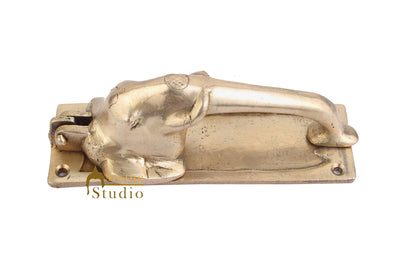 Brass Handicraft Home Decorative Elephant Design Door Knocker 6" by vendor-unknown - Decor (View 4)