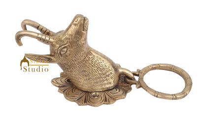 Brass Handicraft Home Decorative Deer Design Door Knocker 9" by vendor-unknown - Decor (View 3)