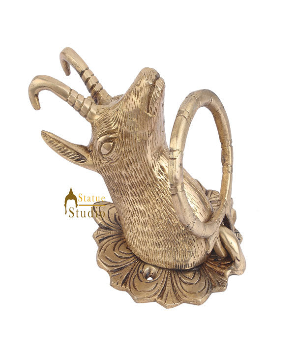 Brass Handicraft Home Decorative Deer Design Door Knocker 9" - Eco-friendly - Sama Homes