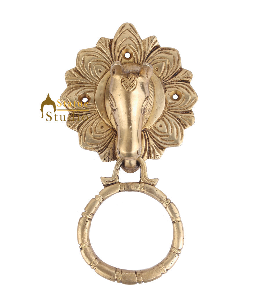 Brass Handicraft Home Decorative Horse Design Door Knocker 7"
