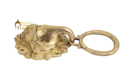 Brass Handicraft Home Decorative Elephant Design Door Knocker 7" by vendor-unknown - Decor (View 4)
