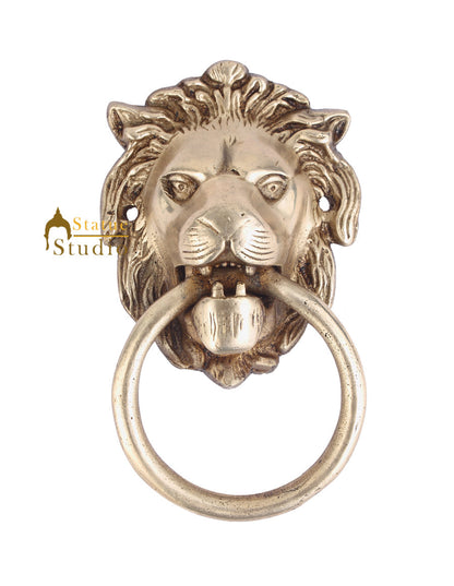 Brass Handicraft Home Decorative Lion Design Door Knocker 7" by vendor-unknown - Decor (View 2)