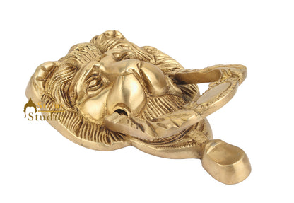 Brass Handicraft Home Decorative Lion Shaped Door Knocker 7" by vendor-unknown - Decor (View 3)