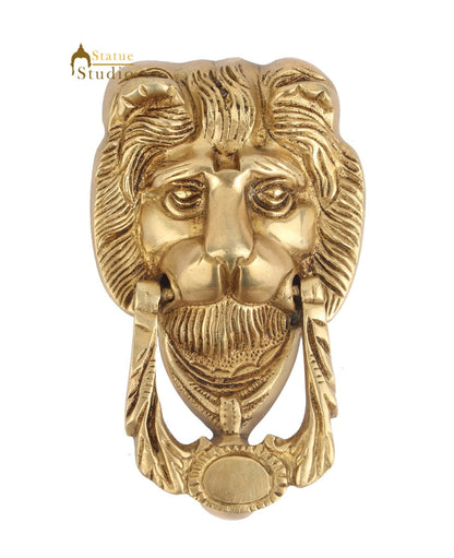 Brass Handicraft Home Decorative Lion Shaped Door Knocker 7" by vendor-unknown - Decor (View 2)