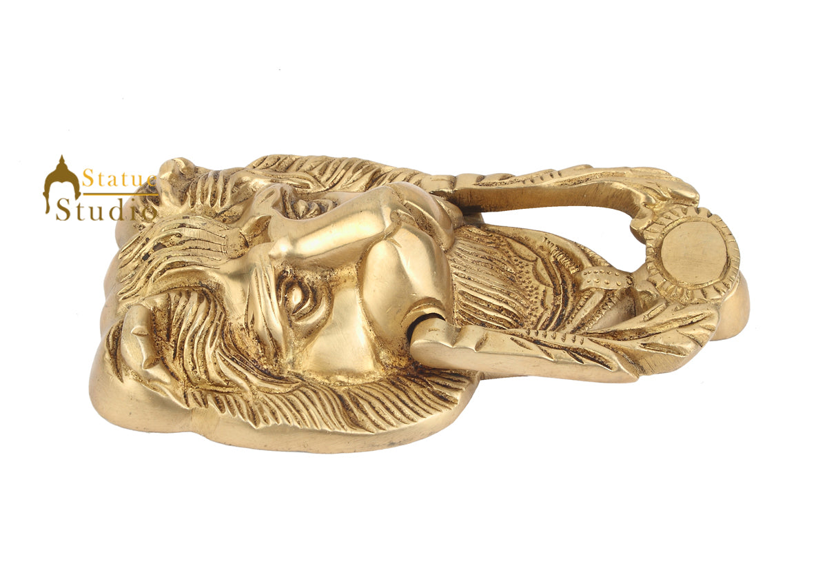 Brass Handicraft Home Decorative Lion Shaped Door Knocker 7" - Image 4