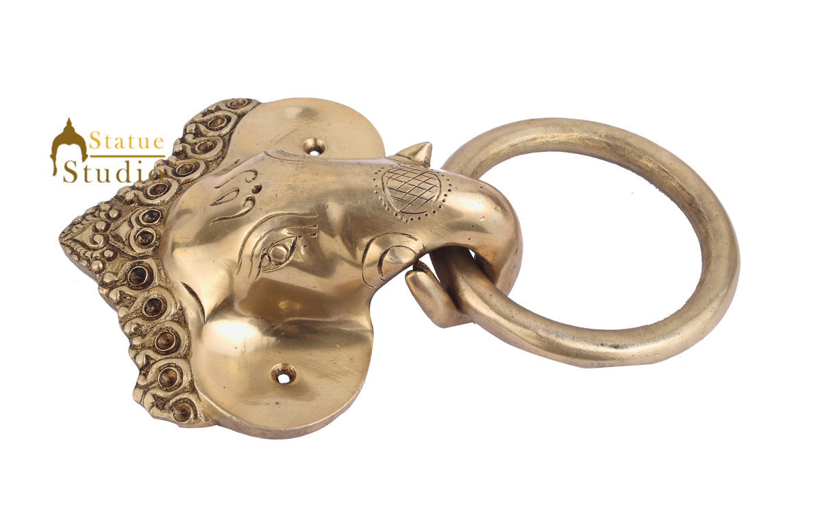 Brass Handicraft Home Decorative Elephant Design Door Knocker 8"