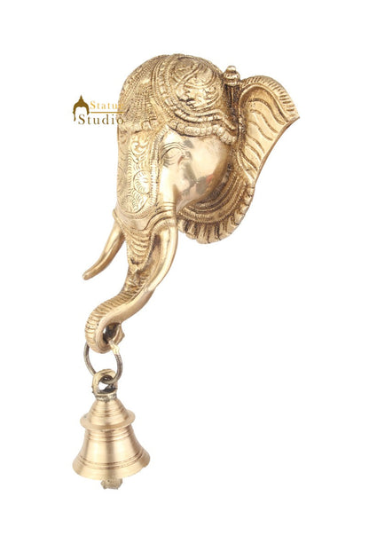 Brass Handicraft Elephant Design Door Bell Knocker For Home Decorative 7 Inch by vendor-unknown - Decor (View 3)