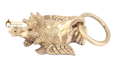 Brass Handicraft Home Decorative Crowned Elephant Design Door Knocker 9" by vendor-unknown - Decor (View 4)