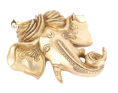 Brass Indian God Lord Ganpati Ganesha Wall Hanging Décor Art 10" by vendor-unknown - Decor (View 3)