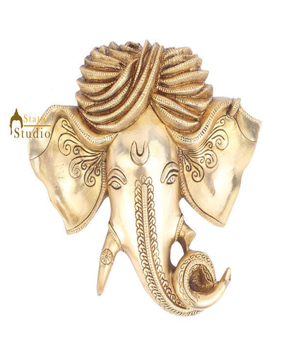 Brass Indian God Lord Ganpati Ganesha Wall Hanging Décor Art 10" by vendor-unknown - Decor (View 2)