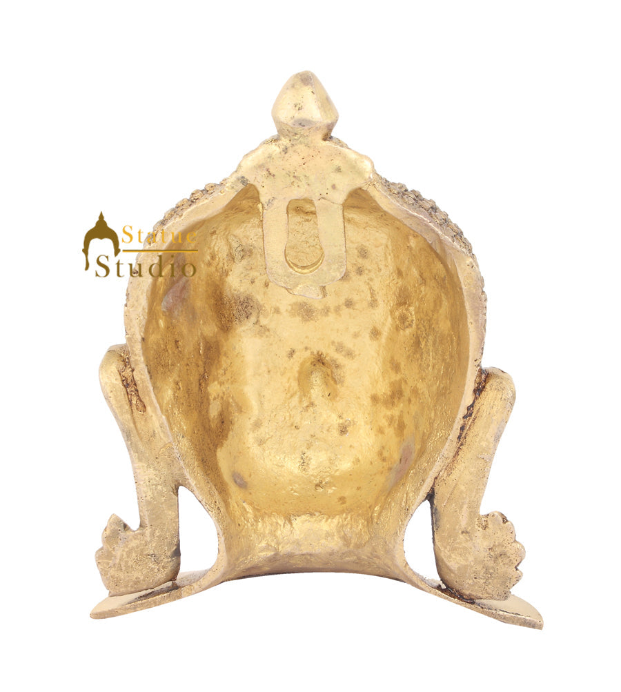 Brass Indian Lord Buddha Mask Wall Hanging Décor Art 7" - Image 4