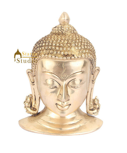Brass Indian Lord Buddha Mask Wall Hanging Décor Art 7" by vendor-unknown - Decor