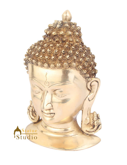 Brass Indian Lord Buddha Mask Wall Hanging Décor Art 8" by vendor-unknown - Buddha (View 3)