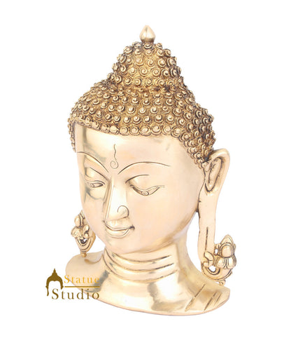 Brass Indian Lord Buddha Mask Wall Hanging Décor Art 11" by vendor-unknown - Decor (View 3)