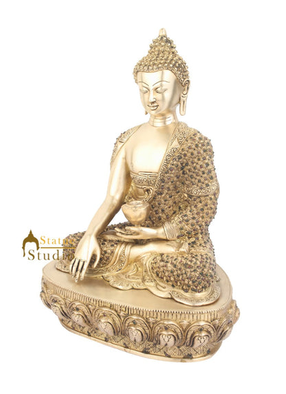 Indian Exclusive Brass Lord Buddha Sitting Masterpiece Décor For Sale 16" by vendor-unknown - Buddha (View 3)