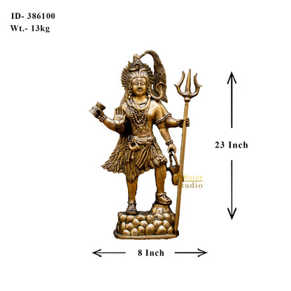 Brass Large Standing Shiv Shankar Bhagwan Murti For Home Decor 2 Feet by vendor-unknown - Hindu Gods (View 7)