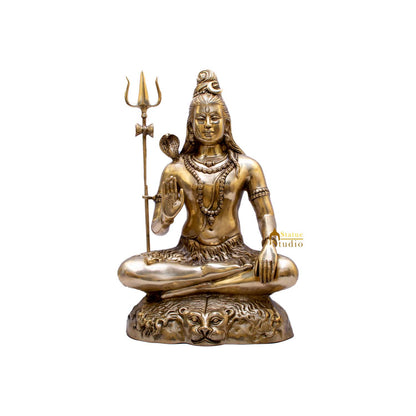 Brass Large Shankar Bhagwan Bhole Nath Idol For Home Mandir Decor 2 Feet by vendor-unknown - Hindu Gods (View 6)