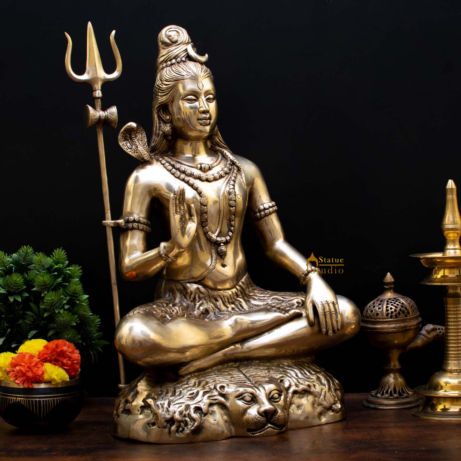 Brass Large Shankar Bhagwan Bhole Nath Idol For Home Mandir Decor 2 Feet - Image 3