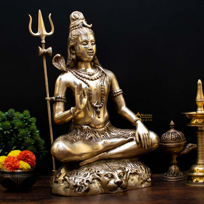 Brass Large Shankar Bhagwan Bhole Nath Idol For Home Mandir Decor 2 Feet by vendor-unknown - Hindu Gods (View 3)