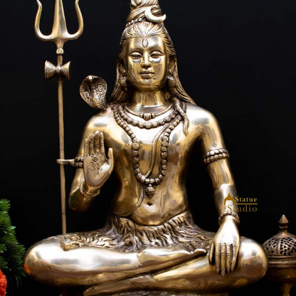 Brass Large Shankar Bhagwan Bhole Nath Idol For Home Mandir Decor 2 Feet by vendor-unknown - Hindu Gods (View 2)
