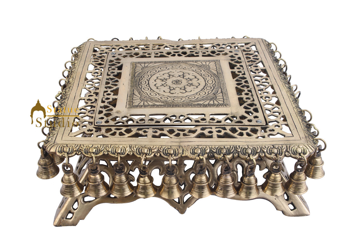 Brass Handmade Chowki Contemporary Decor Foot Rest Table Small 15 Inches