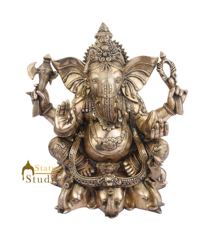 Indian Home Vastu Décor Ganpati Murti Hindu Deity Brass Ganesha Statue 18" by vendor-unknown - Hindu Gods (View 2)