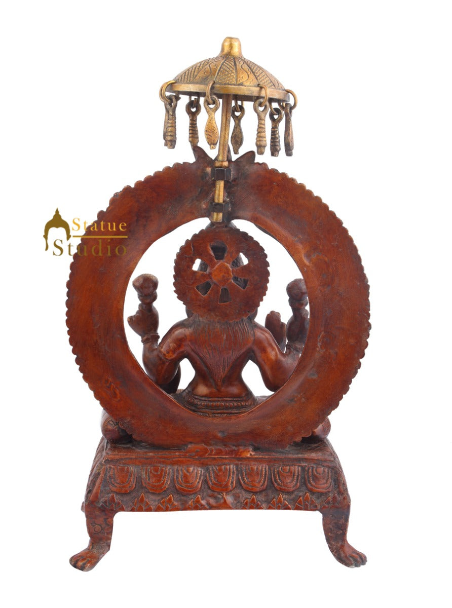 Indian Brass Handicraft Decorative Hindu Goddess Of Wealth Lakshmi Murti 18"