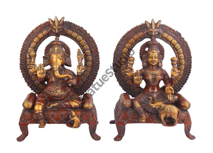 Brass Handicraft Decorative Ganesh Lakshmi Murti Vastu Diwali Gift Large 18" by vendor-unknown - Hindu Gods (View 3)