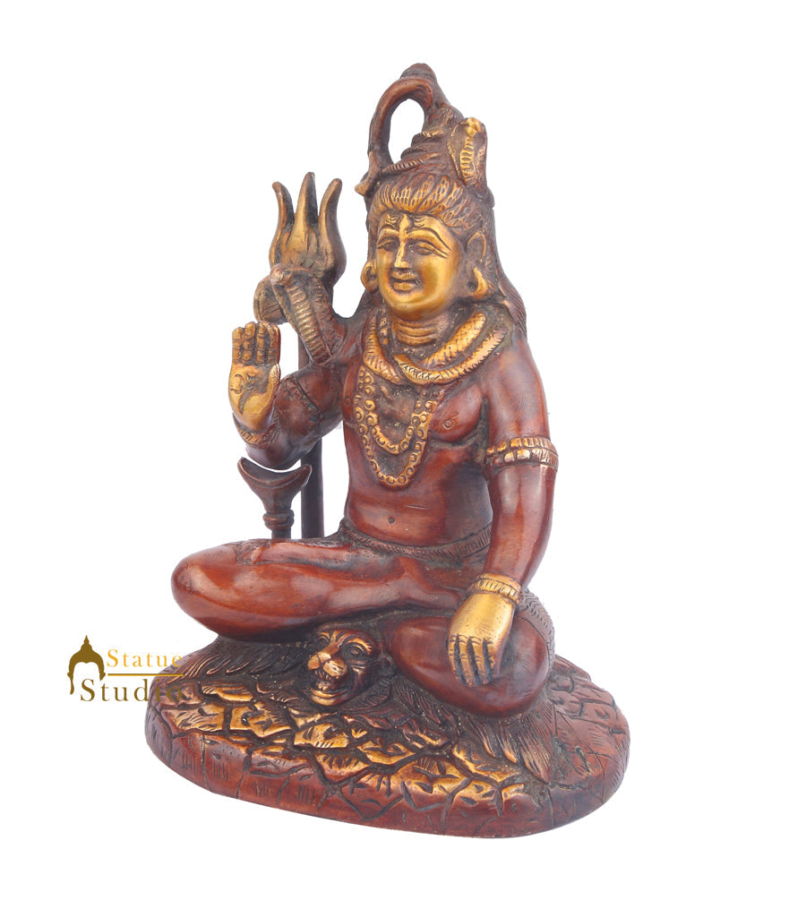 Brass Handicraft Shiva Statue Hindu God Shankar Bhagwan 8 Inch - Image 4