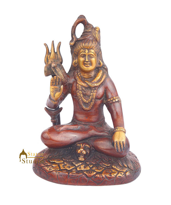 Brass Handicraft Shiva Statue Hindu God Shankar Bhagwan 8 Inch - Image 3