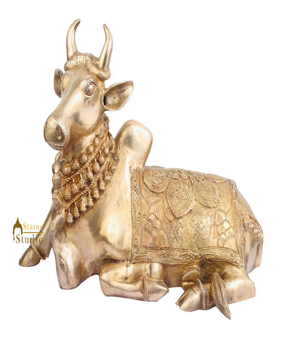 Big Sacred Hindu Holy Cow Nandi Brass Handicraft Large Décor Figurine 2 Feet by vendor-unknown - Spiritual