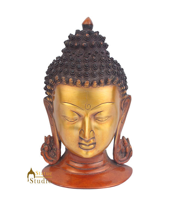 Brass Home Wall Hanging Décor Buddha Mask Room Decorative Item 8" - Image 2