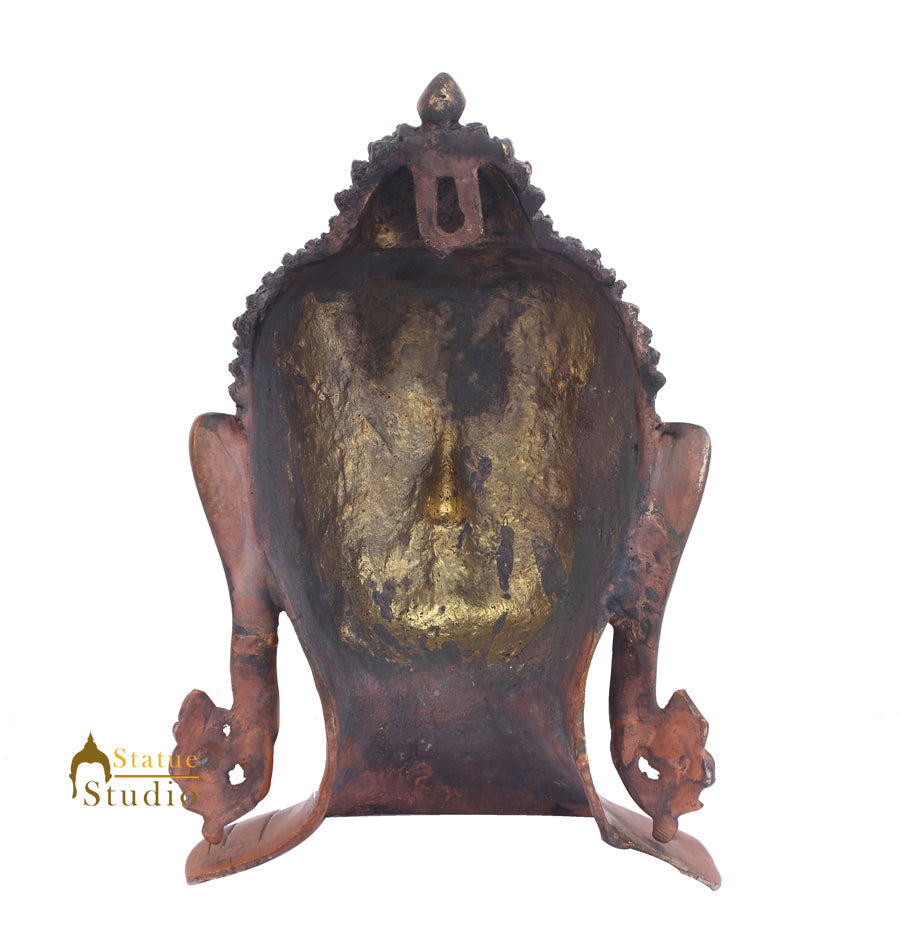 Brass Home Wall Hanging Décor Buddha Mask Room Decorative Item 11" - Image 4