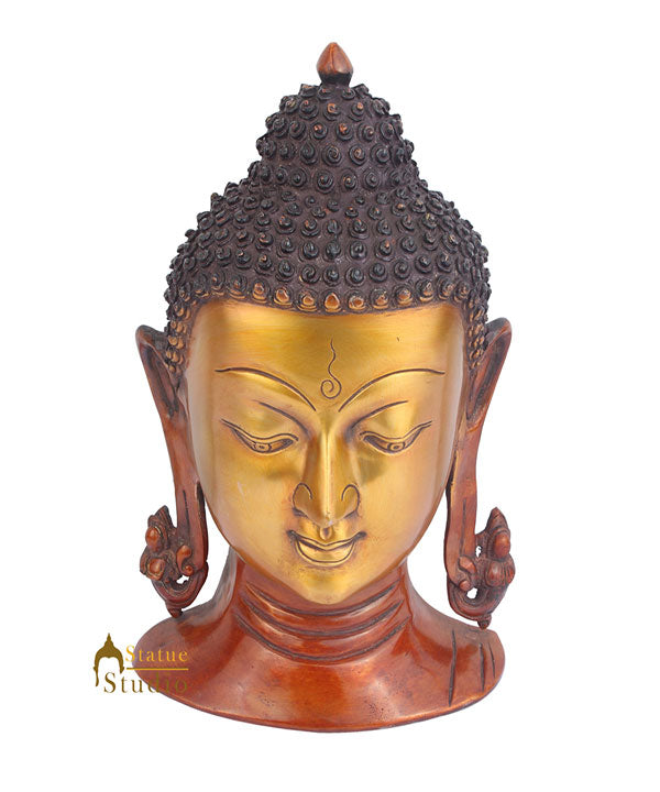 Brass Home Wall Hanging Décor Buddha Mask Room Decorative Item 11" - Image 2