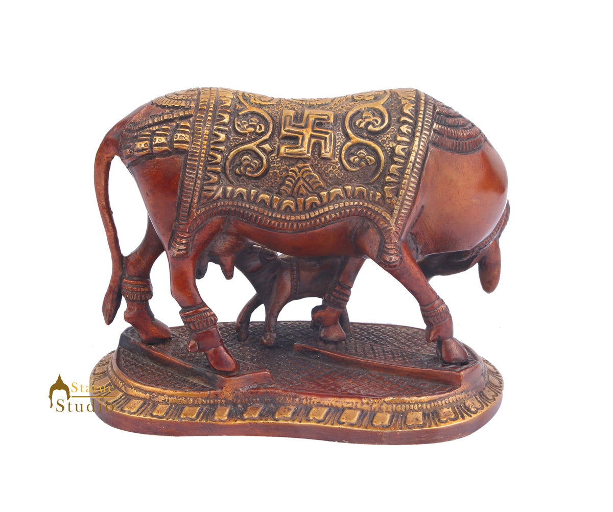 Indian Hindu Sacred Holy Cow And Calf Pair With AUM OM Symbol 5" - Image 4