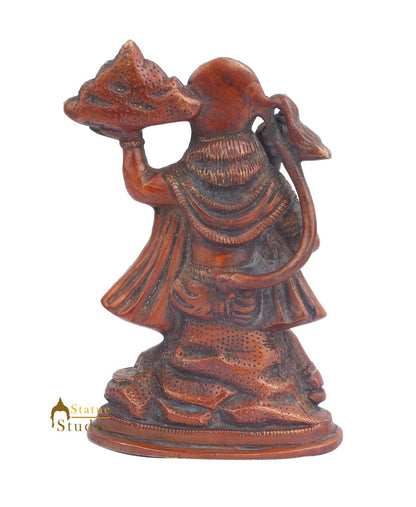 Brass Small Hanuman Statue Carrying Hill For Home Temple Decor 7" by vendor-unknown - Hindu Gods (View 4)