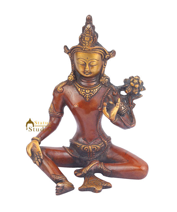 Indian Brass Hindu Deity Lord Indra Dev Inder Rare Unique Décor Idol For Sale 7" - Eco-friendly - Sama Homes